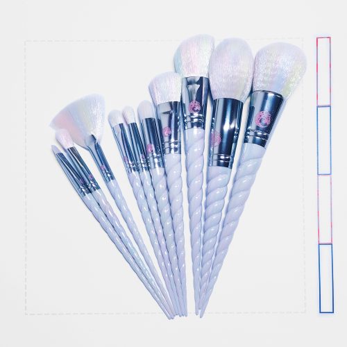 Rainbow Unicorn 10pcs Makeup Brush Set (七彩独角兽10支化妆刷套装)